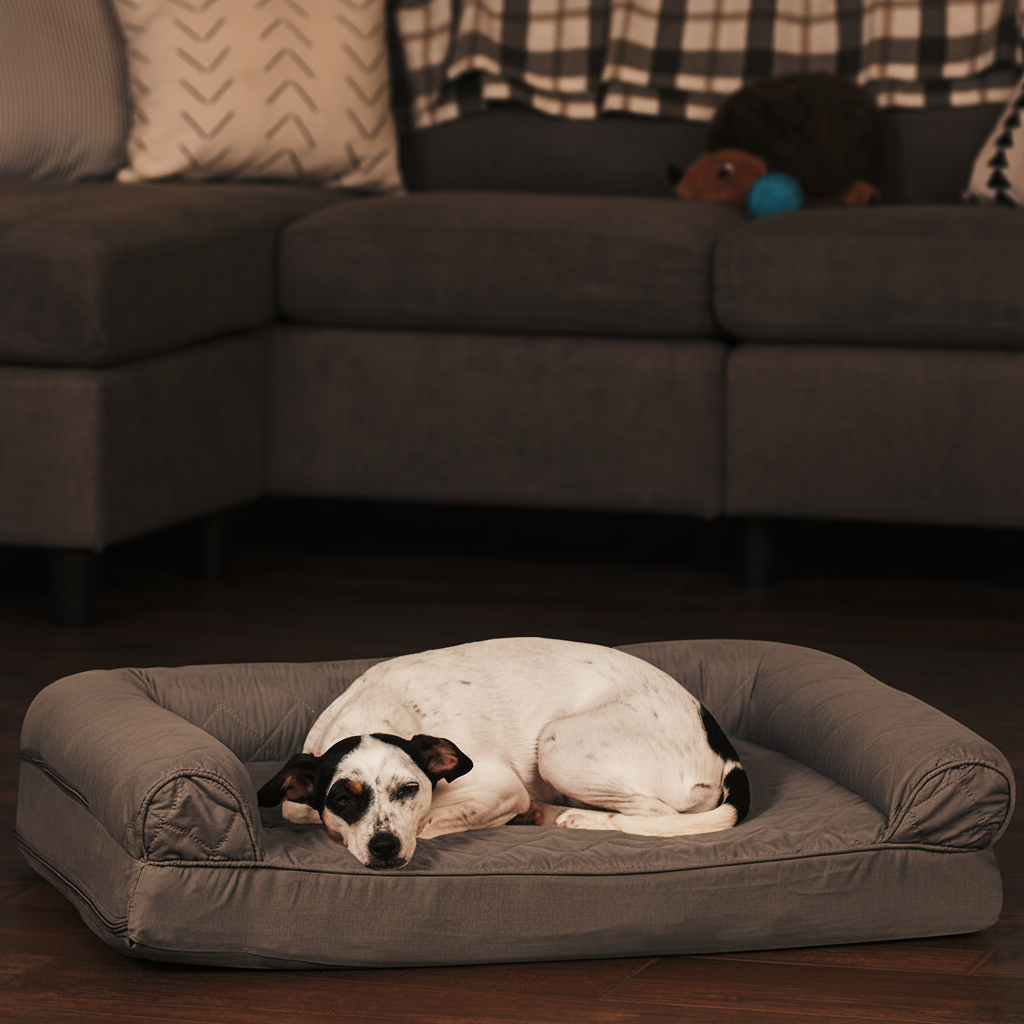 Dog Beside Sofa