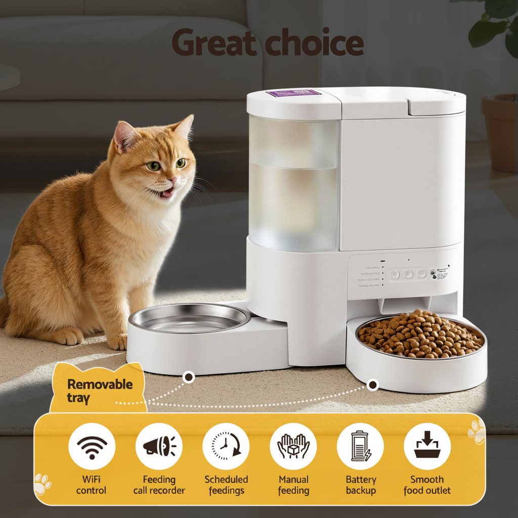 i.Pet 2-in-1 Auto Feeder & Water Dispenser | WiFi App Control | 4L Food + 3L Water