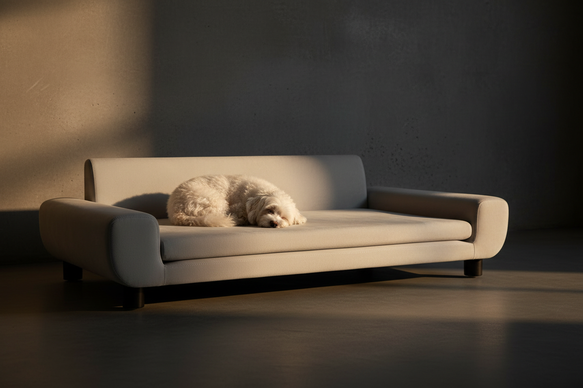 Sleeping Dog on Sofa